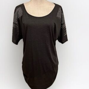 Expresso charcoal grey t shirt with bling. XL